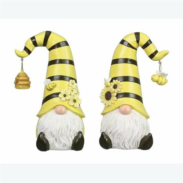 Youngs Resin Spring Bee Gnome Garden Stake, Assorted Color - 2 Assorted 73216